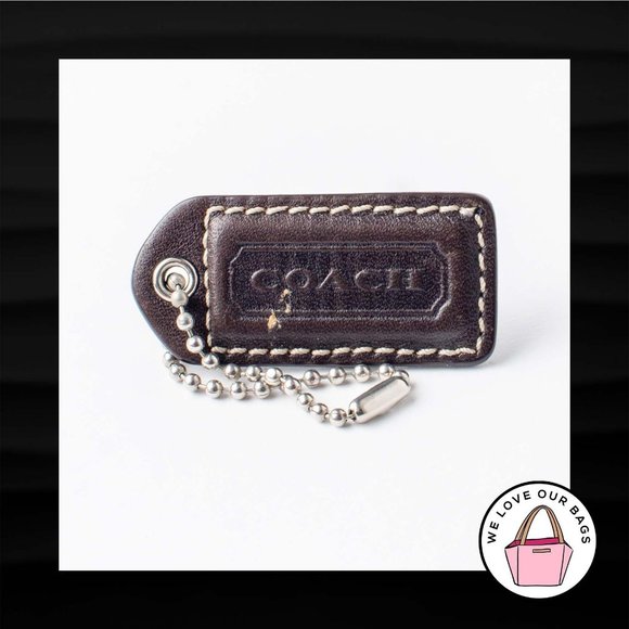 2" Medium COACH BROWN LEATHER KEY FOB BAG CHARM - Picture 1 of 1